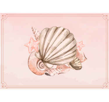 Seashell and Starfish flower wall mural - TenStickers