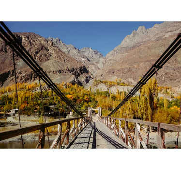 Jungle Bridge Forest Wall Mural - TenStickers