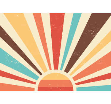 Original retro sunset time beach photomural to decorate any space in your house you want. High quality product delivered to your front door!