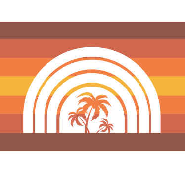 Retro naplemente és pálmafák photomural - TenStickers