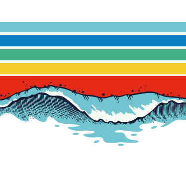 Retro barevné pruhy a vlny fotomurální - TenStickers