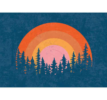 Retro forest rainbow vintage wall mural - TenStickers