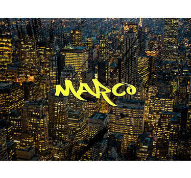 城市背景个性化定制摄影壁画 - TenStickers