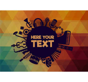 Musical notes instruments silhouette wall mural - TenStickers