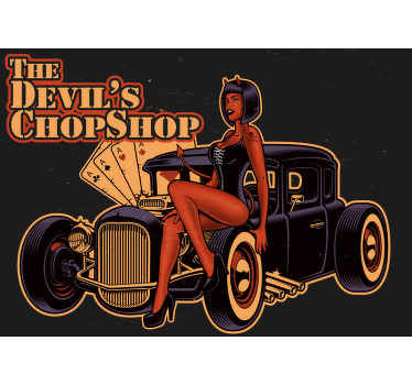 η διάβολος ψαλίδι γυναίκα σε τοιχογραφία αυτοκινήτου - TenStickers