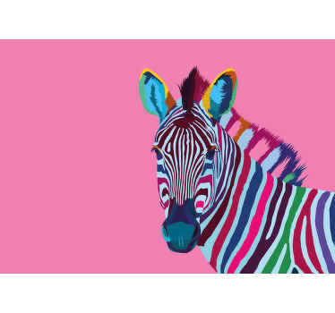 Peça sua própria decoração de parede pop de zebra hoje. Com uma zebra colorida e um fundo rosa, este projeto ficará incrível em suas paredes!