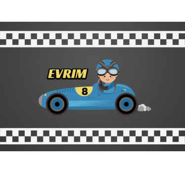 个性化名字汽车图案定制壁画 - TenStickers