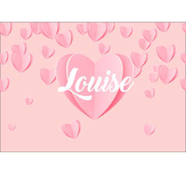 Pink heart personalised custom wall mural - TenStickers