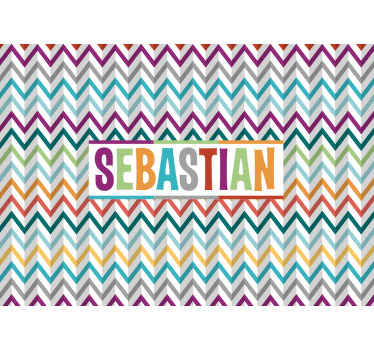 Farverigt chevronmønster personlig fototapet - TenStickers