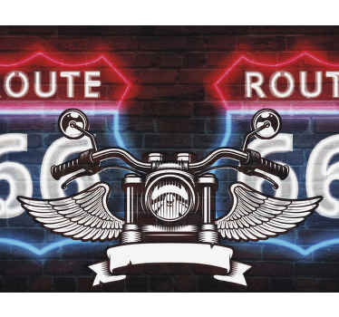 California route 66 motorcycle wallmural - TenStickers