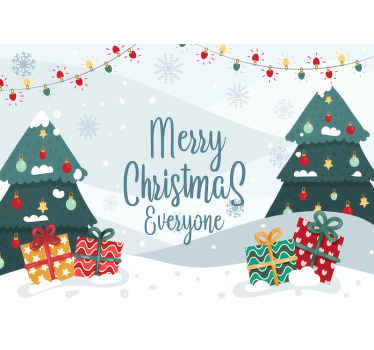 Holiday Tree Gifts christmas wall mural - TenStickers