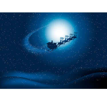 Santa's Sleigh Journey christmas wall mural - TenStickers
