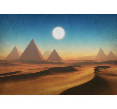 Desert Pyramids Sunrise landscape mural - TenStickers