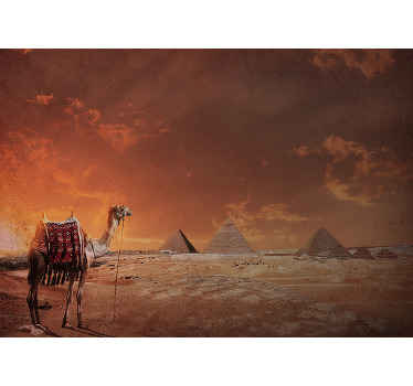 Pyramids and Camel landscape mural - TenStickers