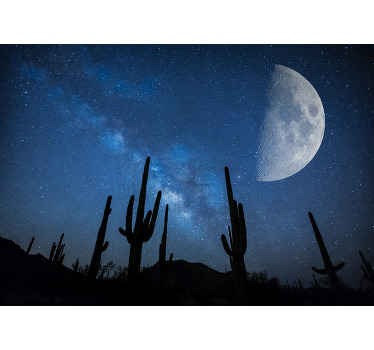 Cactus Night Sky landscape mural - TenStickers
