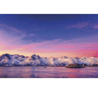 Snowy Mountain Sunset landscape mural - TenStickers