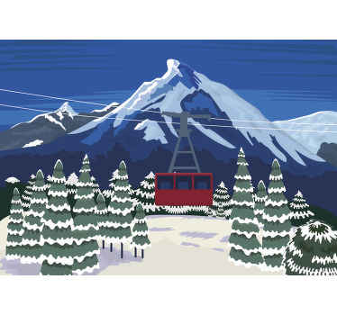 Perfeito não só para o inverno e o natal, este papel de parede de paisagem transformará sua sala de estar em um lugar relaxante para toda a família