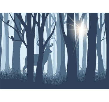Silhuettrenar och träd fototapet - Tenstickers