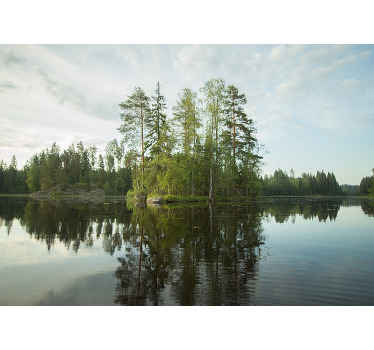 Finnish island lake lake wall mural - TenStickers