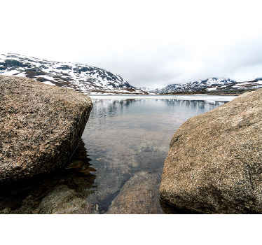 Norjan joet ja vuori järvi valokuvatapetti - Tenstickers