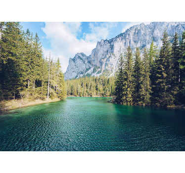 Yüksek dağlar ve nehir dağ duvar resmi - TenStickers