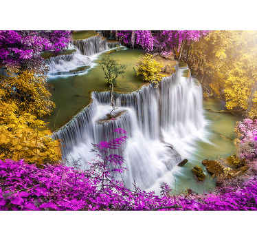 Mystic pink Waterfall Wall Mural - TenStickers