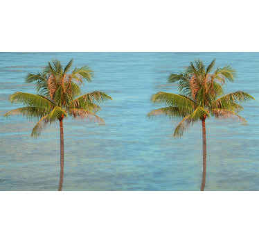 Beach with palm trees tree mural - TenStickers