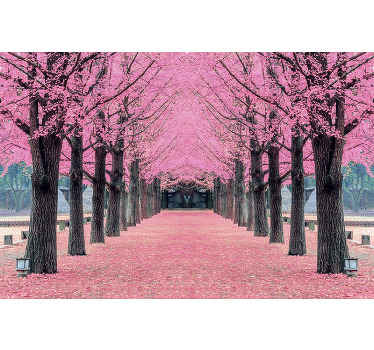 τεράστια τοιχογραφία από ροζ δέντρο - TenStickers