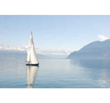 Sailing boat peaceful sea under the sea mural - TenStickers