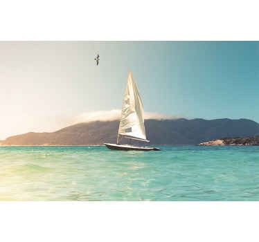 Sailing boat on bright water wall mural - TenStickers