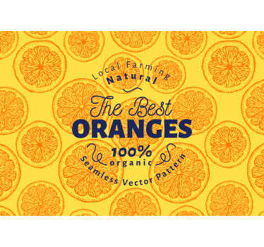 オレンジ色の手描きパターンフレーズ壁画 - TENSTICKERS