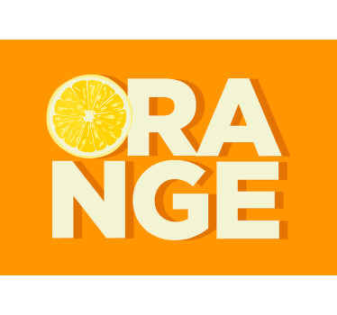 슬라이스 오렌지 텍스트 오렌지 벽 벽화 - TenStickers