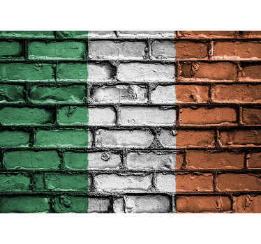 ireland flag brick city wall mural - TenStickers