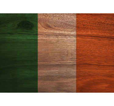 Irish flag wooden city wall mural - TenStickers
