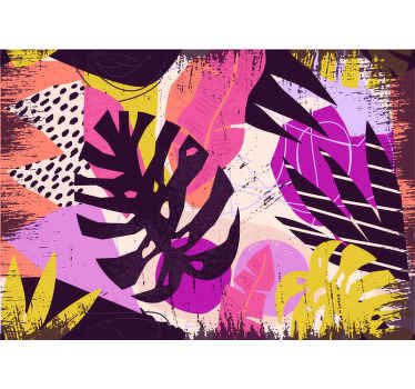 Livlige farverige former fototapet abstrakt - TenStickers