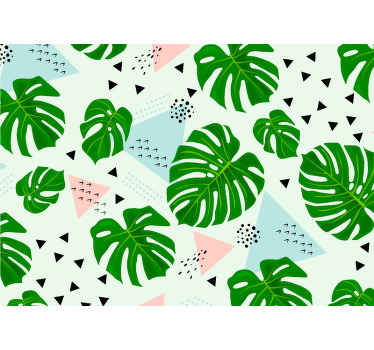 Monstera triangles nature wall mural - TenStickers