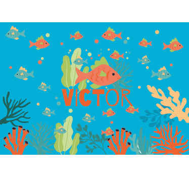 Tapisserie pour chambre bébé aventure océanique poissonneuse - TenStickers
