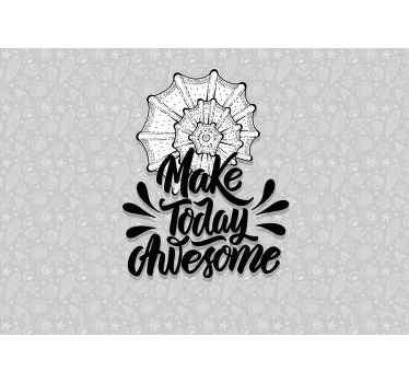 海洋生物と貝殻のフレーズ壁画 - TENSTICKERS