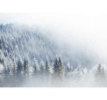 Papier peint paysage Arbres de noël enneigés - TenStickers