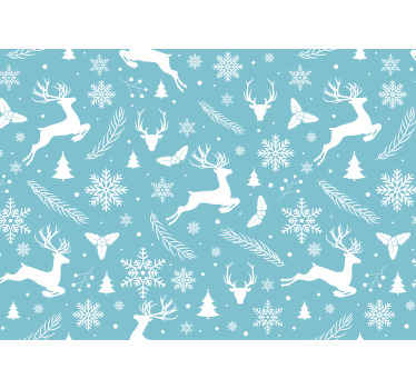 Festive Reindeer Scene christmas wall mural - TenStickers