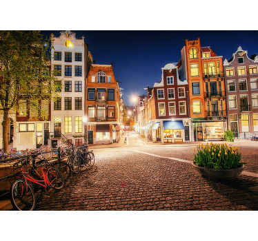 암스테르담 시티 뷰 벽 벽화 - TenStickers