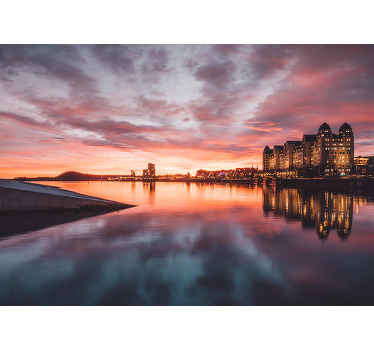 Fototapete Bunte oslo häuser in der nacht - TenStickers