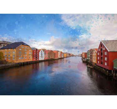 Tondheim's river  wall mural - TenStickers