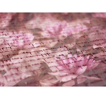 粉色百合与文字百合墙壁画 - TenStickers