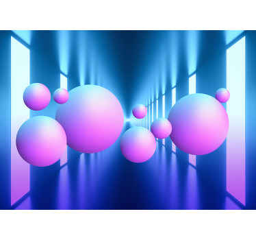 Fotomural 3D bolas flotantes melodías bri - TenVinilo