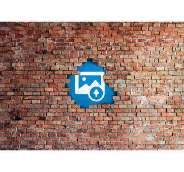 3D效果照片墙 破碎的砖墙景观 - TenStickers