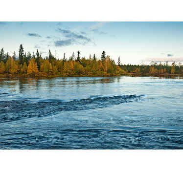 Suomalainen metsä ja joki järvi valokuvatapetti - Tenstickers