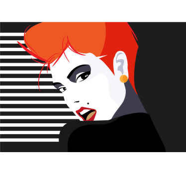 Gizemli kadın yüzü kentsel sanat duvar resmi - TenStickers