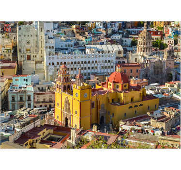 Historic Yellow Cathedral city wall mural - TenStickers