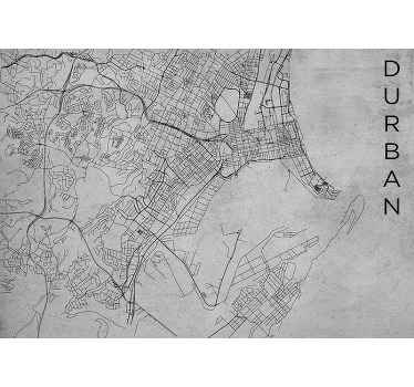 Durban city map wall mural - TenStickers
